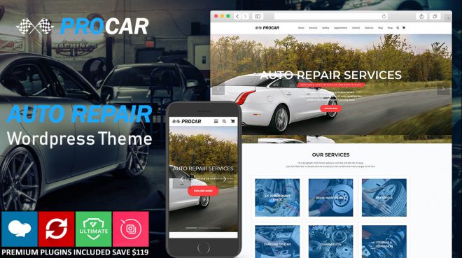 Auto Repair and Car Repair Wordpress Theme